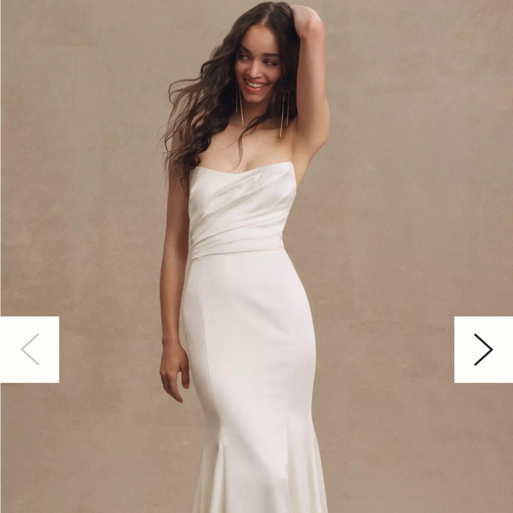 Willowby by Watters Elynor Strapless Satin Mermaid Wedding Gown - ANTHROPOLOGIE